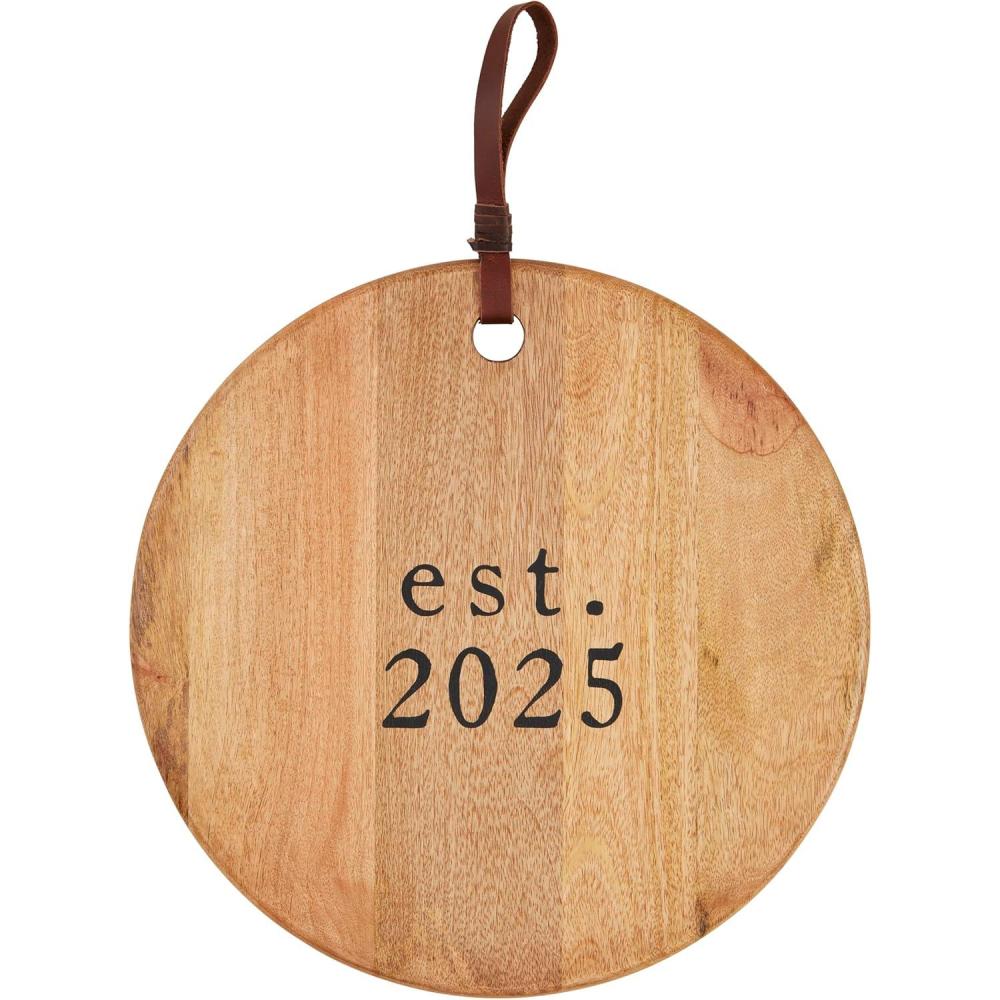imageMud Pie Est 2025 Wood Board 14quot dia White
