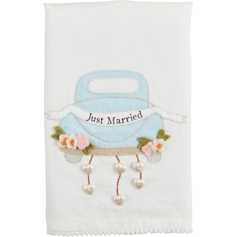 imageMud Pie Just Married Wedding Tea Towel 21quot x 14quot