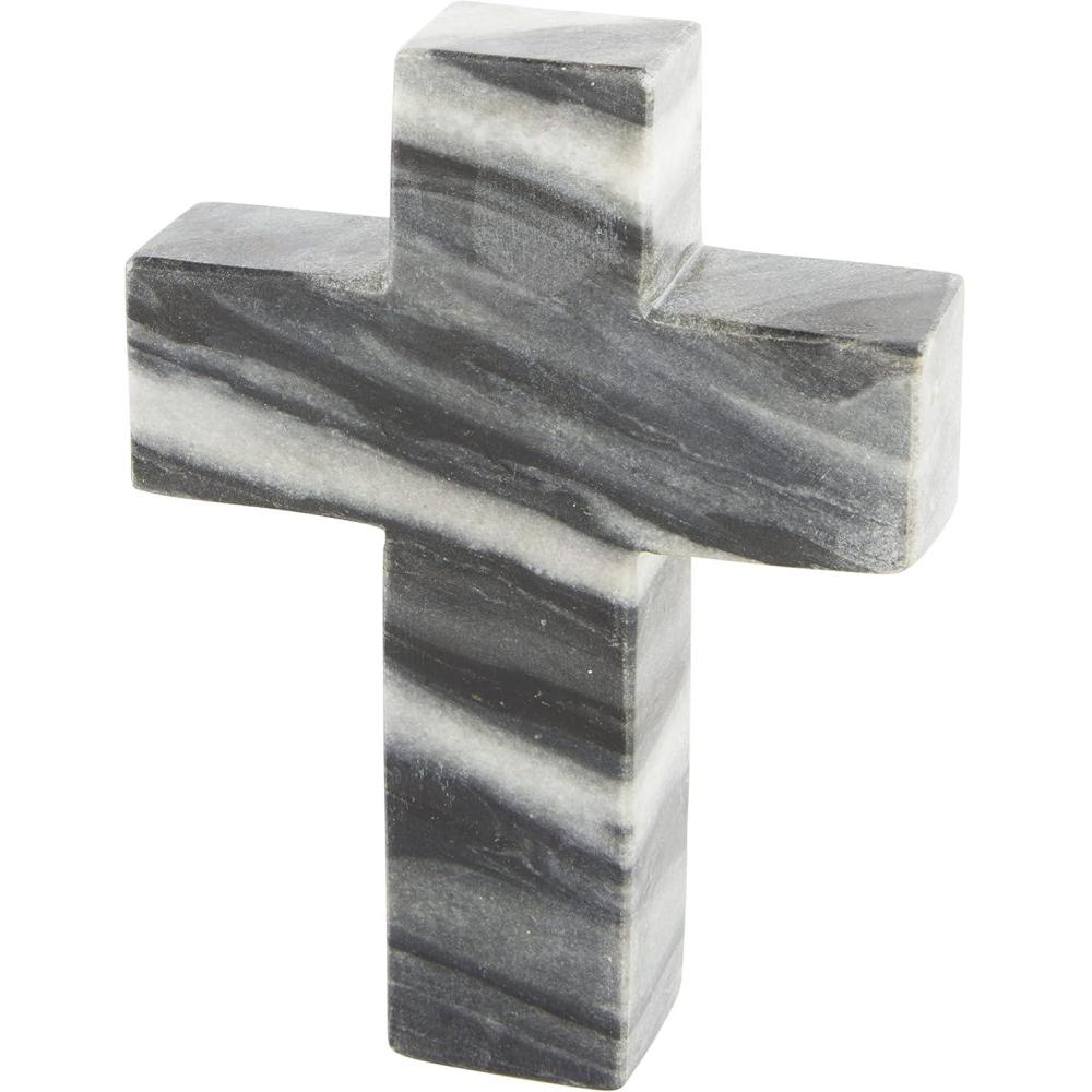 imageMud Pie Marble Cross Gray 6quot x 45quot