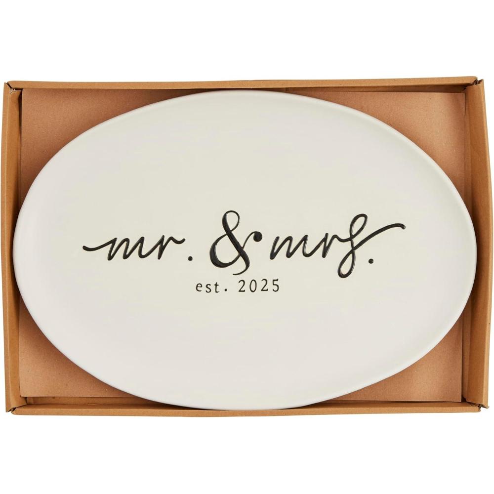 imageMud Pie Mr And Mrs 2025 Platter 12quot x 17quot