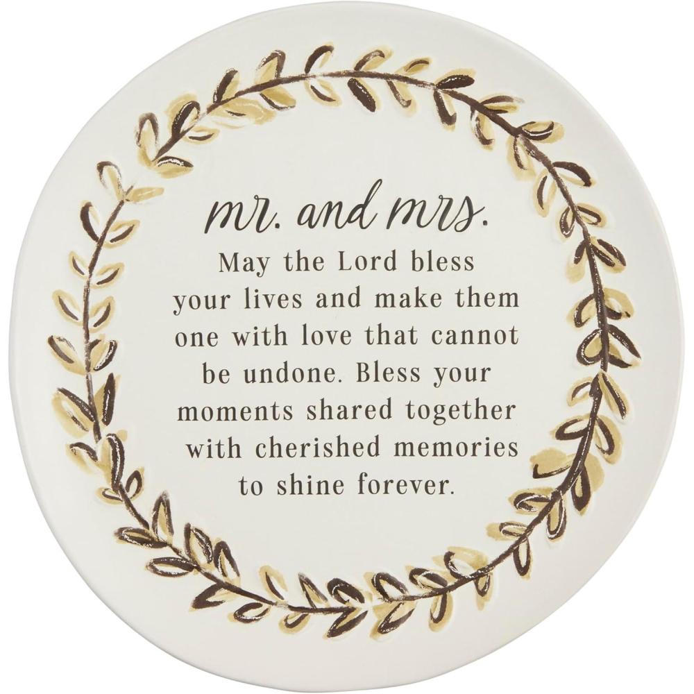 imageMud Pie Mrs Bless 12quot dia PLATES WHite