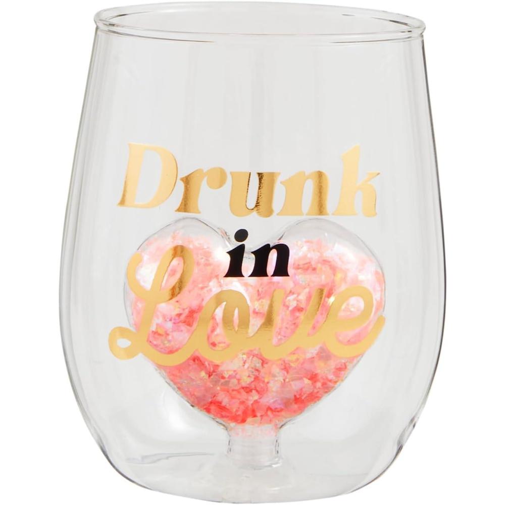 imageMud Pie Wedding 16 oz WINE GLASSES Drunk in Love