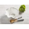 Mud Pie Happy Always Serving, White, 4.5″ x 12″, utensils 11 1/2″ | bowl 4 1/2″ x 12″ dia