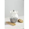 Mud Pie Happy Ruffle Cookie, jar 8 3/4″ x 6 1/2″ Dia | Tongs 7 3/4″, White