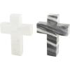 Mud Pie Marble Cross, White, 6″ x 4.5″, 1 Count (Pack of 1)(White)