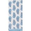 Mud Pie Blooms Blue Block Towel; 26″ x 16 1/2″