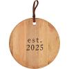 Mud Pie Est 2025 Wood Board, 14″ dia, White