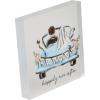 Mud Pie Happily Acrylic Wedding Plaque; Square 5 1/4″ x 5 1/4″