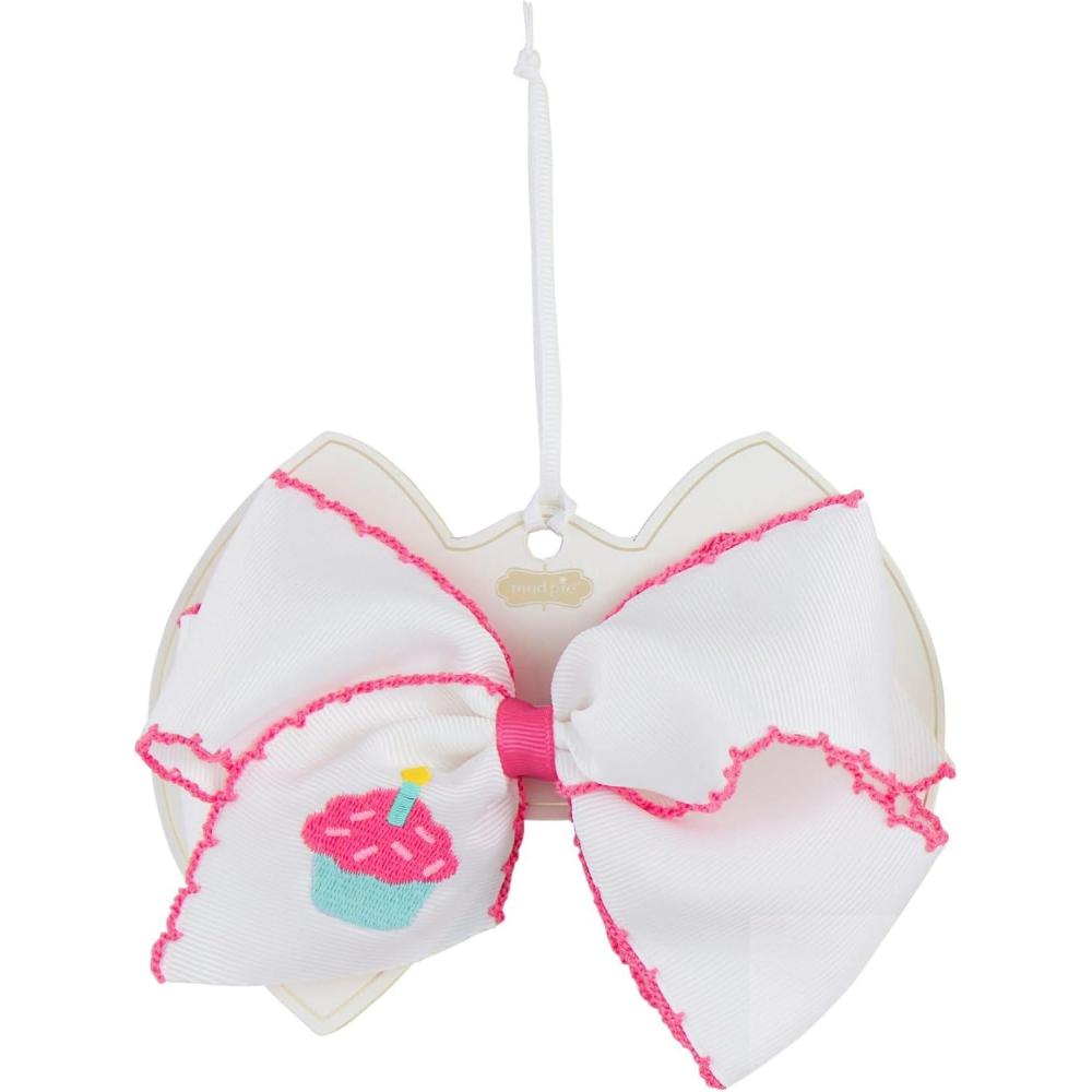 imageMud Pie Childrens Cupcake Embroidered Bow
