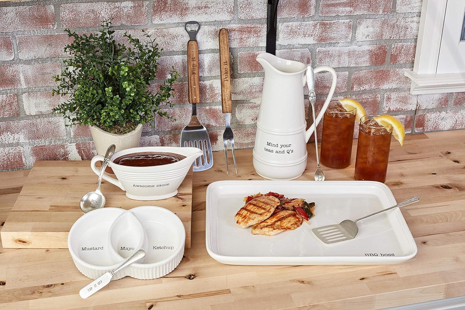 imageMud Pie Ceramic Iced Tea Pitcher and Spoon Set
