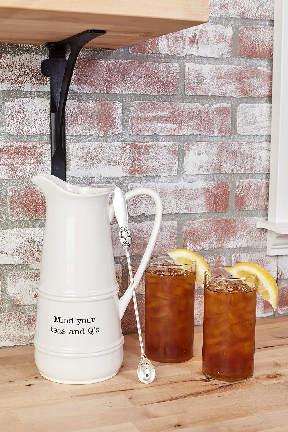 imageMud Pie Ceramic Iced Tea Pitcher and Spoon Set