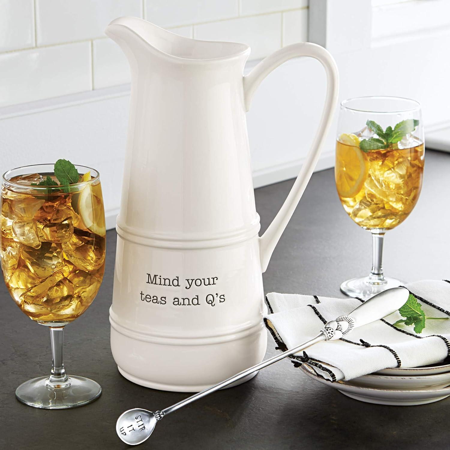 imageMud Pie Ceramic Iced Tea Pitcher and Spoon Set