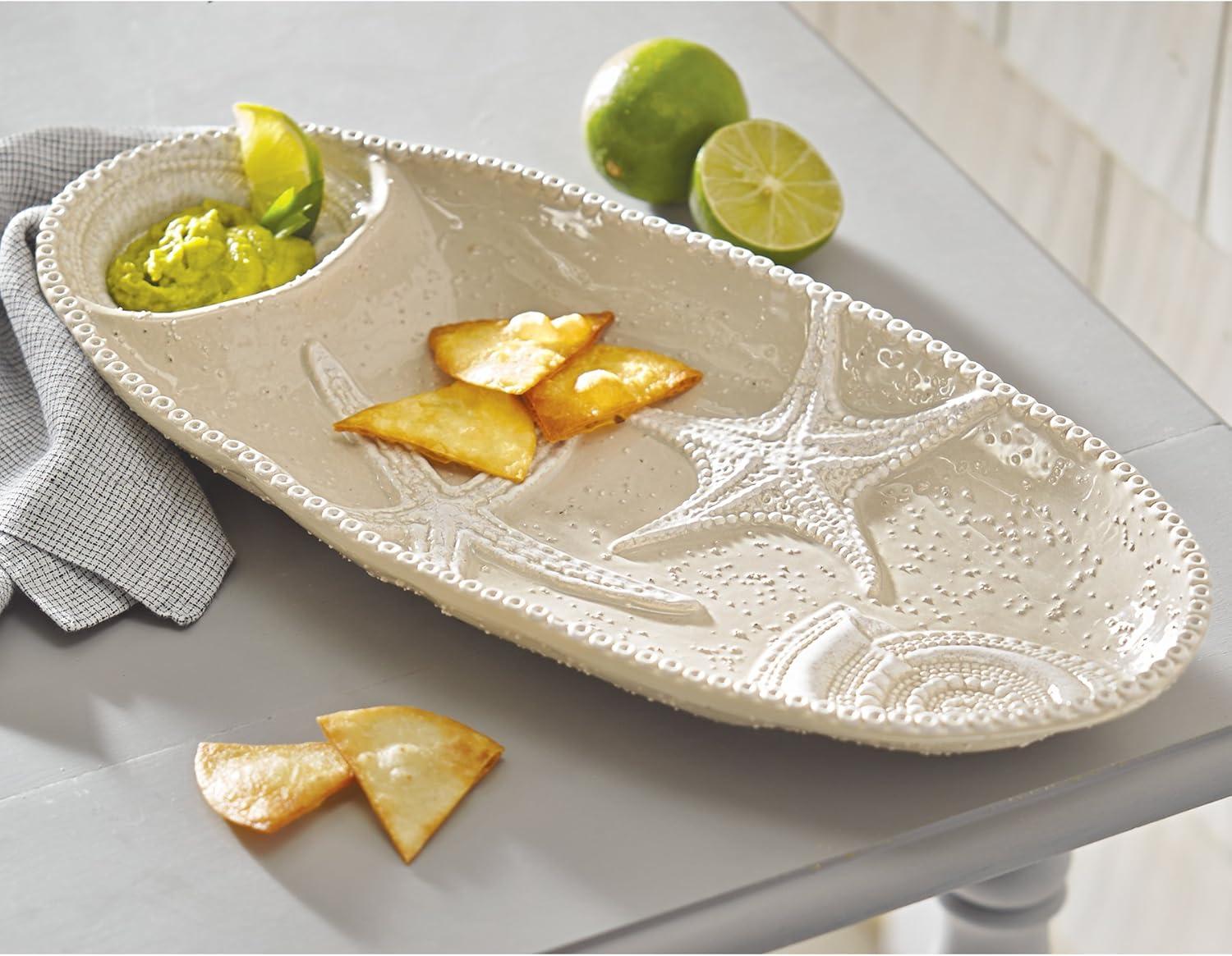 imageMud Pie Chip and Dip Starfish Platter White MediumSand