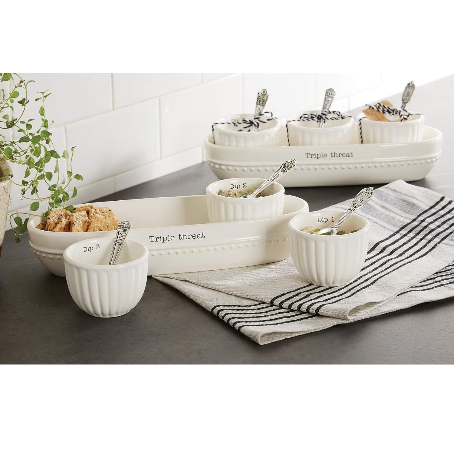 imageMud Pie Circa Cracker Trays and Serving Sets Cracker Bowl Set