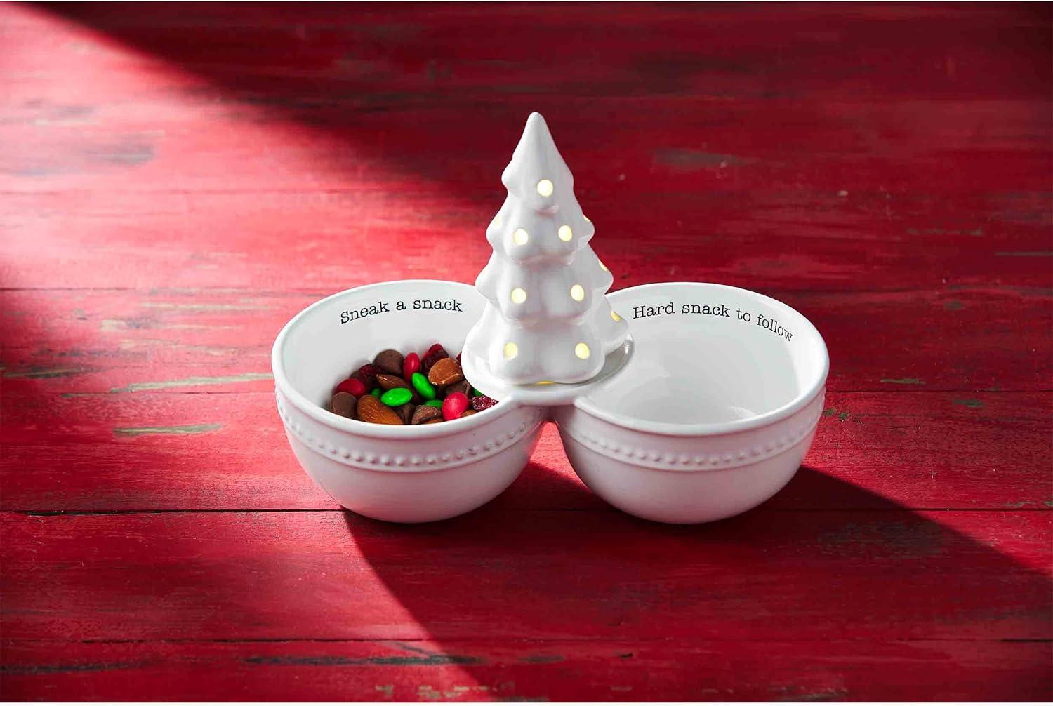 imageMud Pie Circa Double Dip Bowl White 4 12quot x 2 12quot Base for Interchangable Inserts