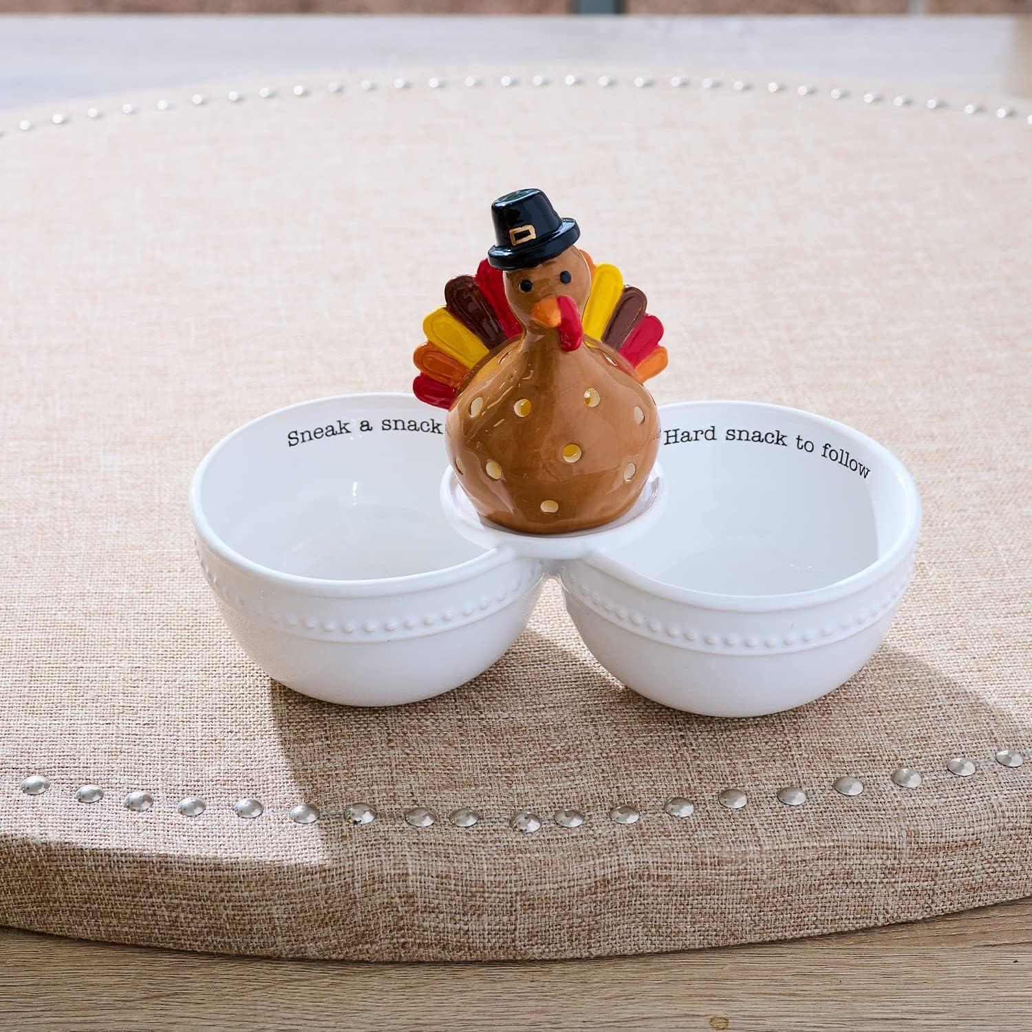 imageMud Pie Circa Double Dip Bowl White 4 12quot x 2 12quot Base for Interchangable Inserts