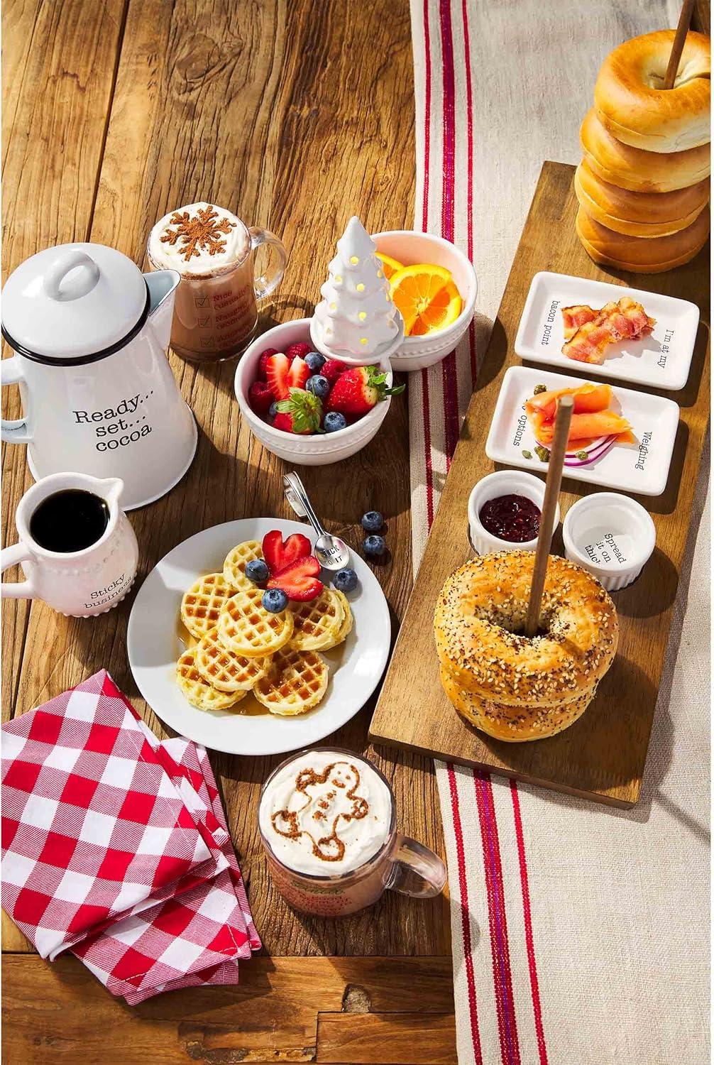 imageMud Pie Circa Double Dip Bowl White 4 12quot x 2 12quot Base for Interchangable Inserts