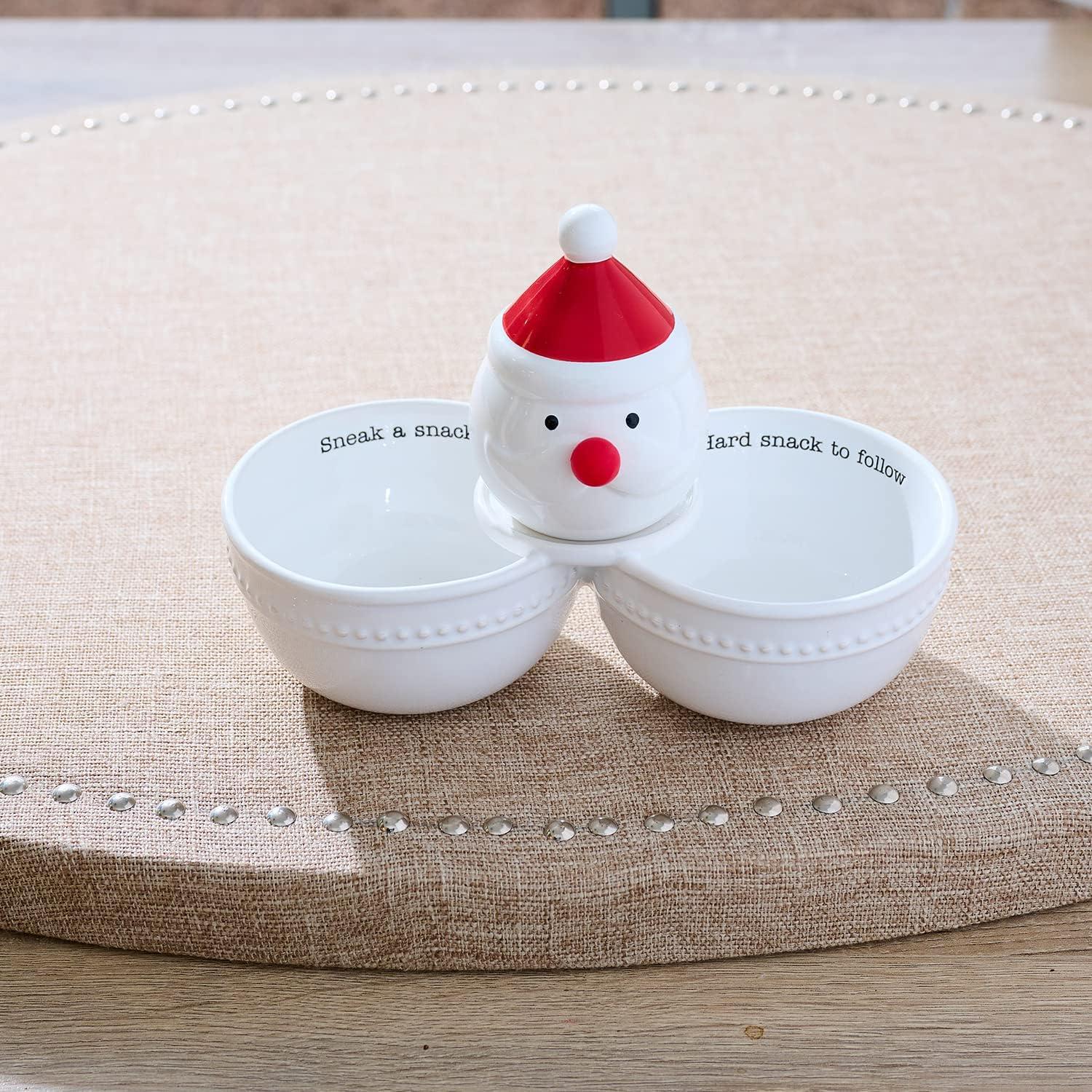 imageMud Pie Circa Double Dip Bowl White 4 12quot x 2 12quot Base for Interchangable Inserts