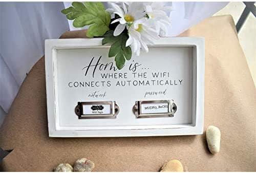 imageMud Pie Home WiFi Plaque 8quot x 5quot White