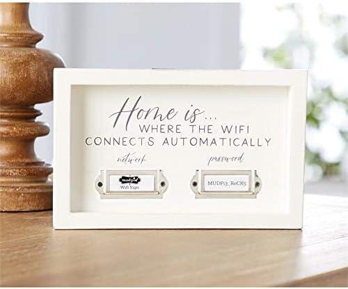 imageMud Pie Home WiFi Plaque 8quot x 5quot White