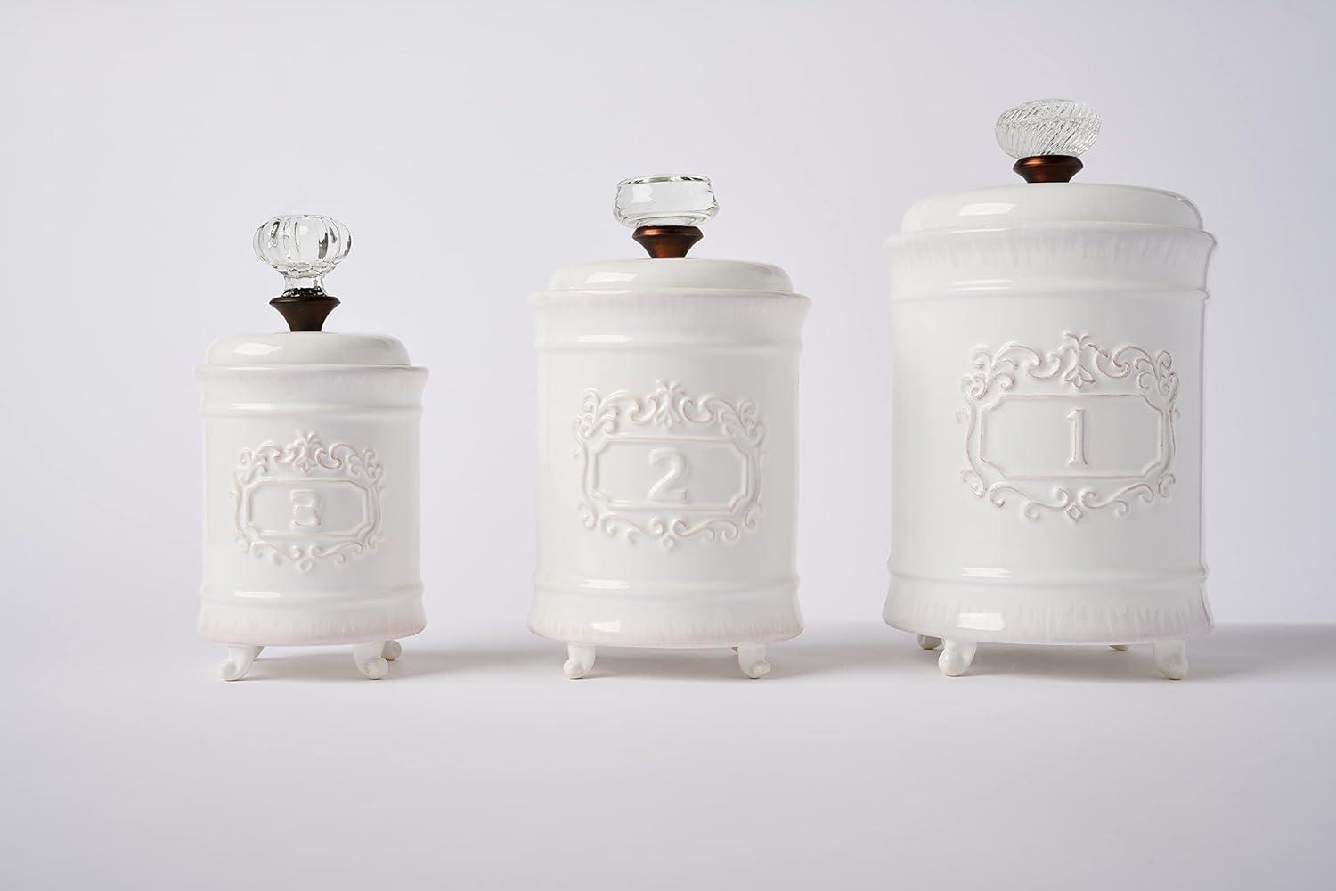 imageMud Pie Kitchen Canister Set of 3 WhiteWhite