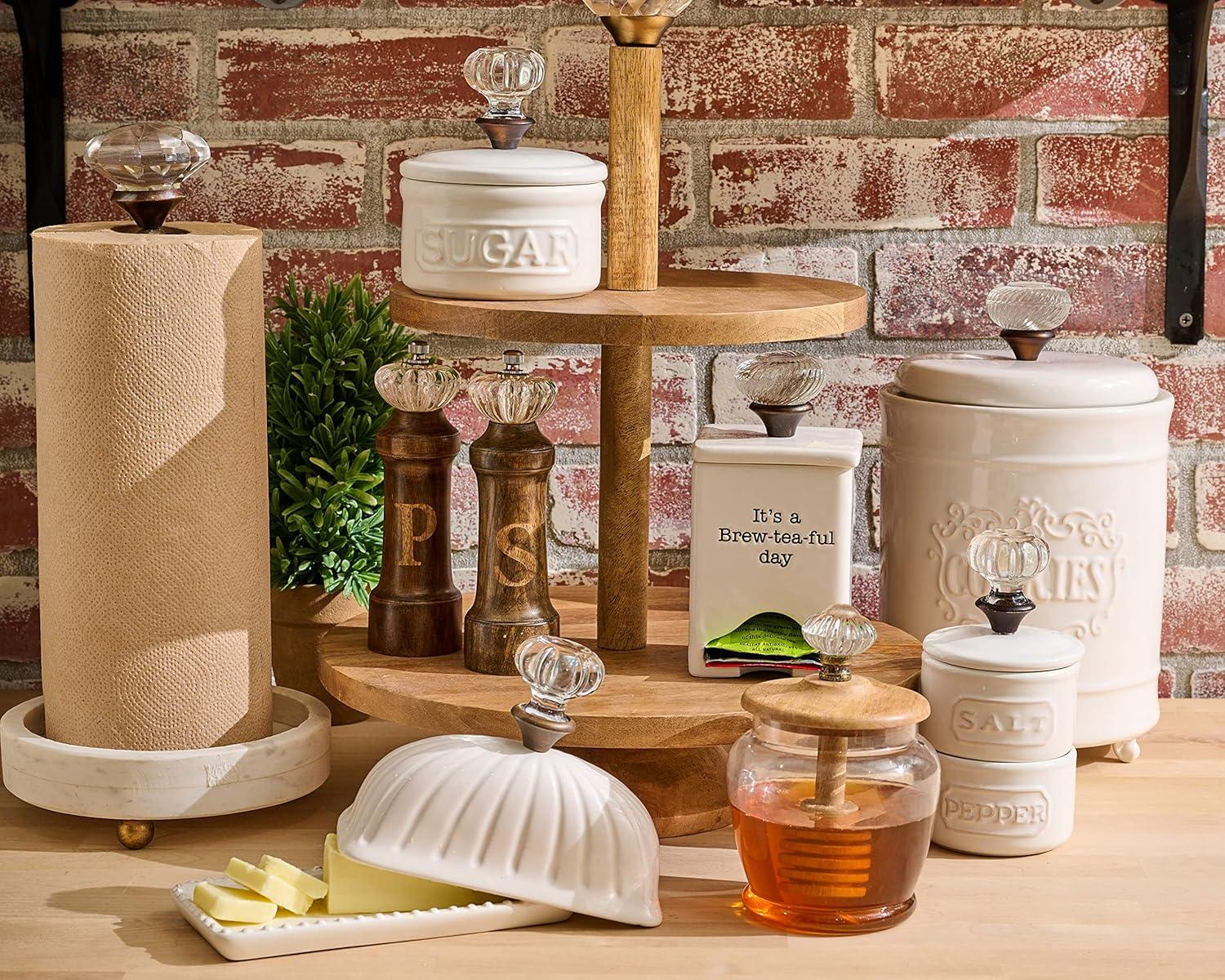 imageMud Pie Kitchen Canister Set of 3 WhiteWhite