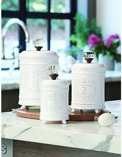imageMud Pie Kitchen Canister Set of 3 WhiteWhite