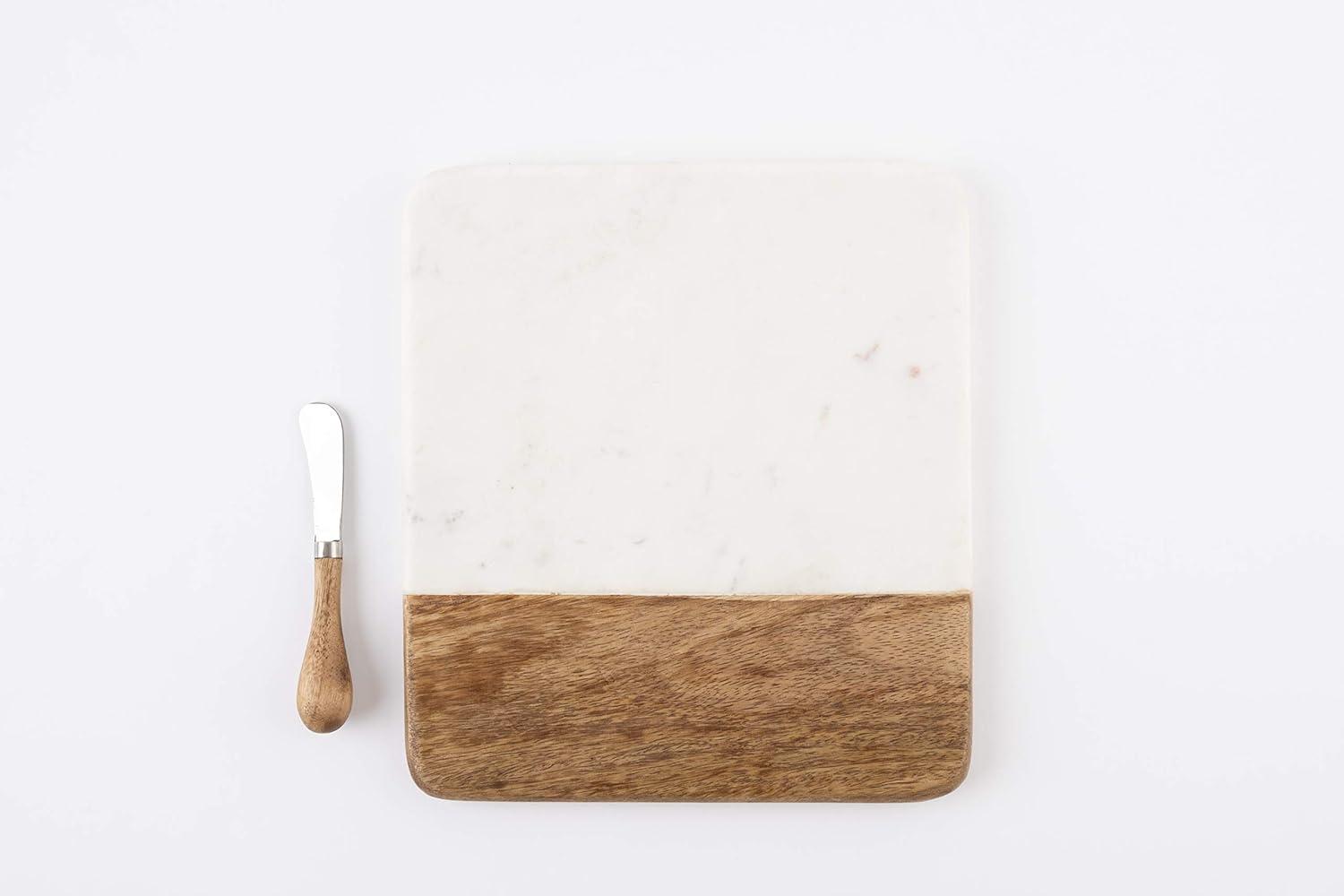 imageMud Pie Marble and Wood Serving Board and Spreader White