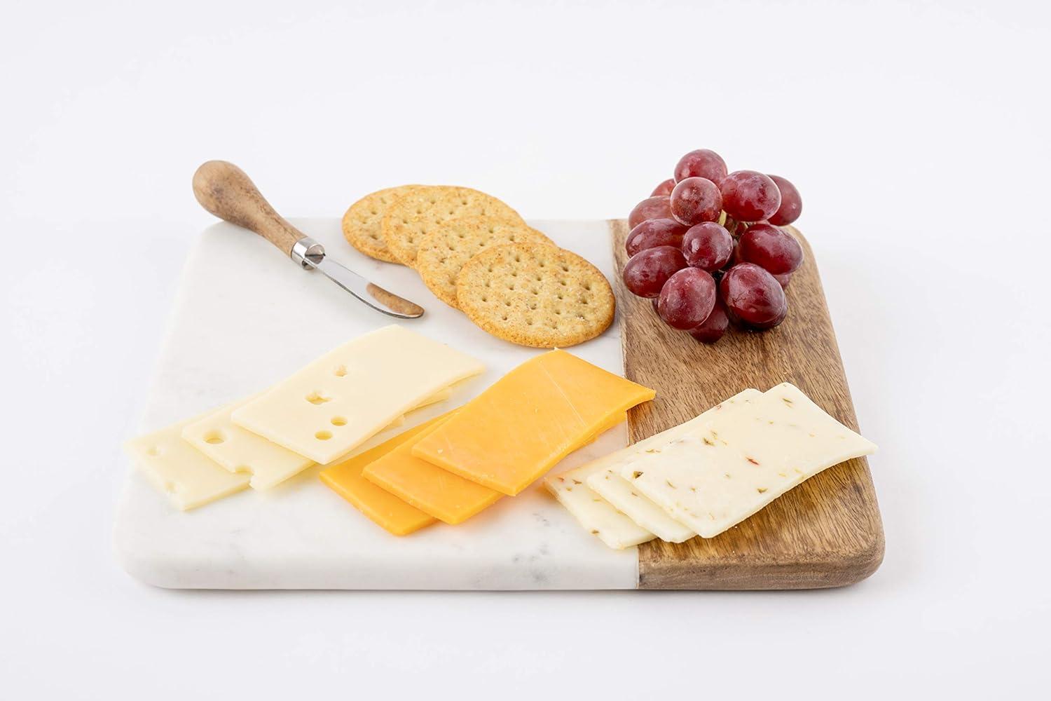 imageMud Pie Marble and Wood Serving Board and Spreader White