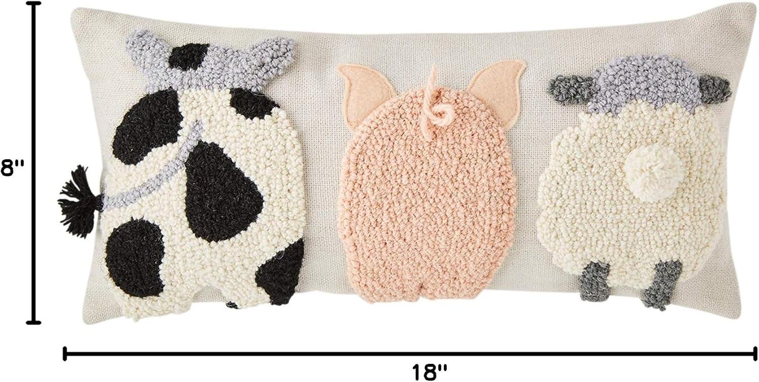 imageMud Pie Raised Hook Farm Animal Pillow