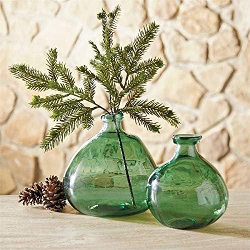 imageMud Pie Recycled Green Spanish Rounded Small Glass Vase 75quot x 65quot Dia