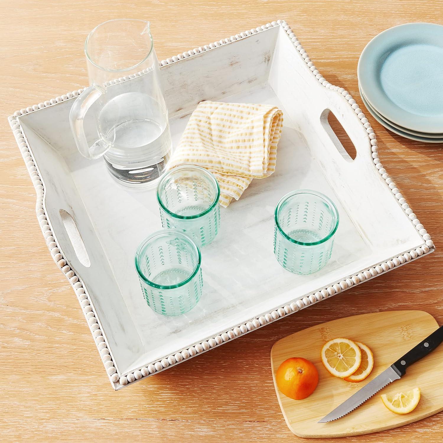imageWhite Washed Beaded Tray