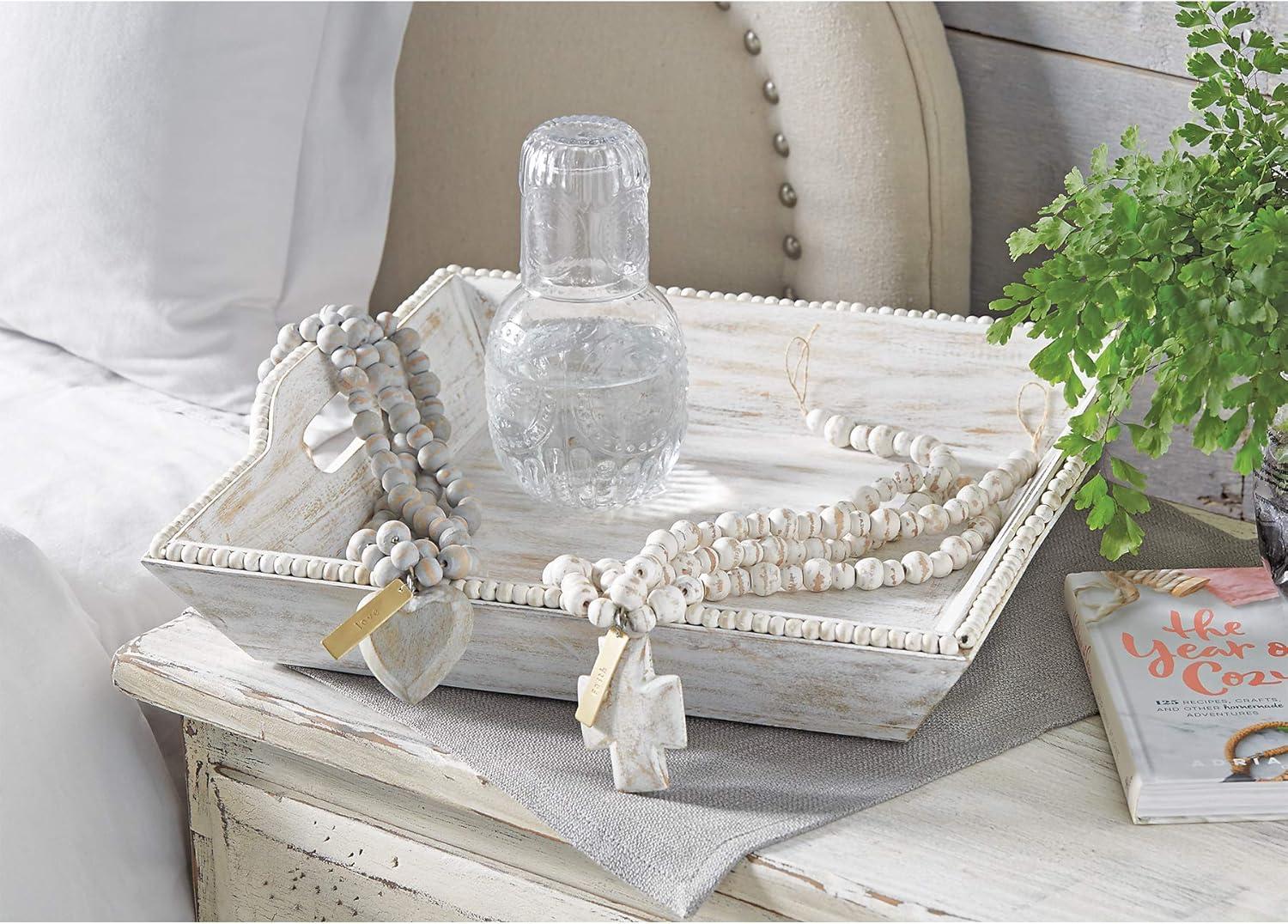 imageWhite Washed Beaded Tray