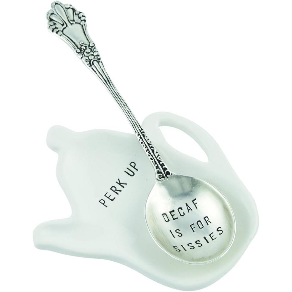 imageMud Pie Caffeine Coffee Spoon Rest WhiteDecaf