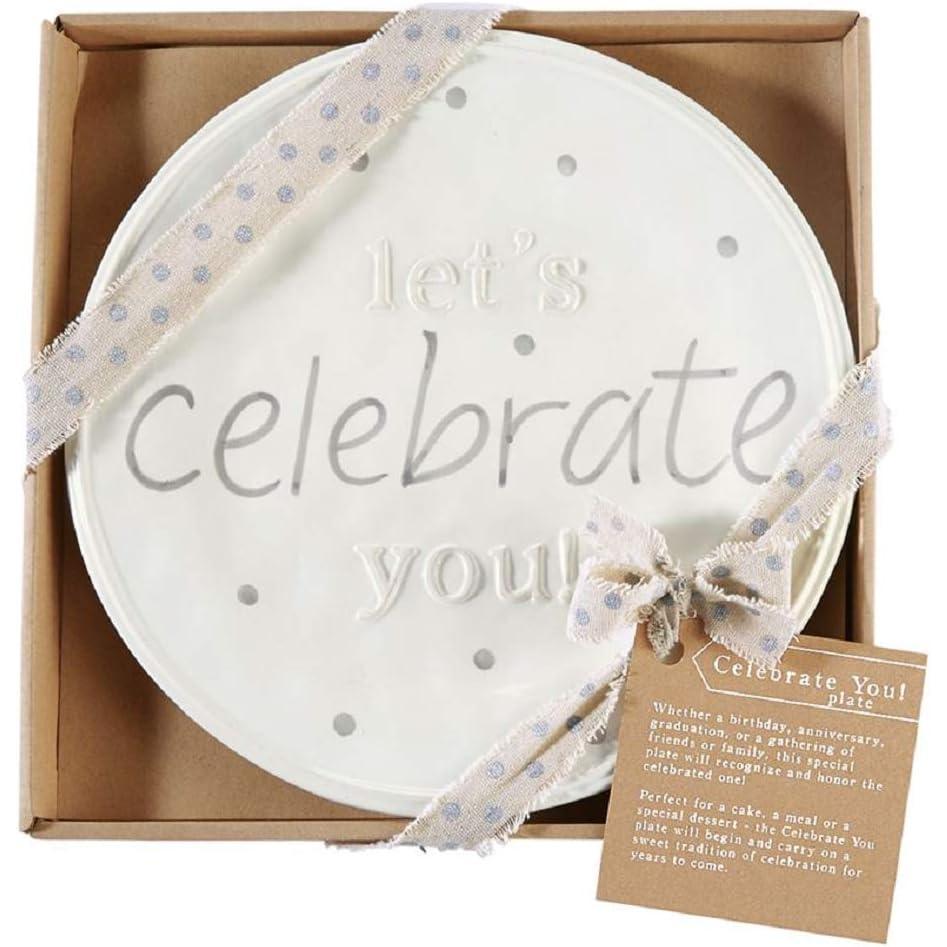 imageMud Pie Celebrate You Dinner Plate White 11 12quot dia