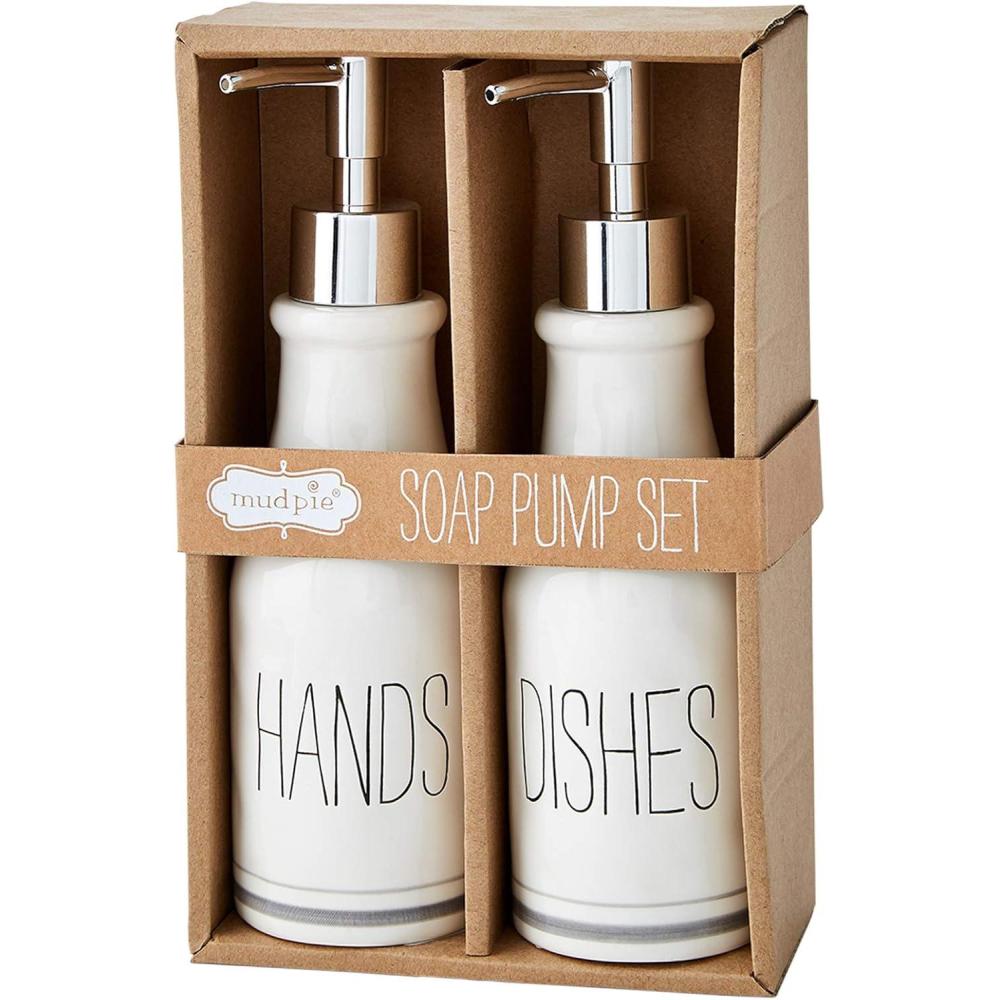 imageMud Pie Farmhouse Boxed Hands and Dishes Soap Pump SetHands and Dishes