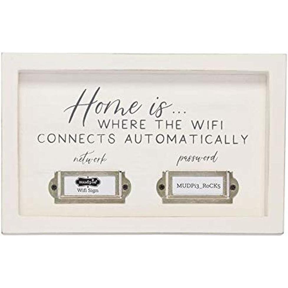 imageMud Pie Home WiFi Plaque 8quot x 5quot White