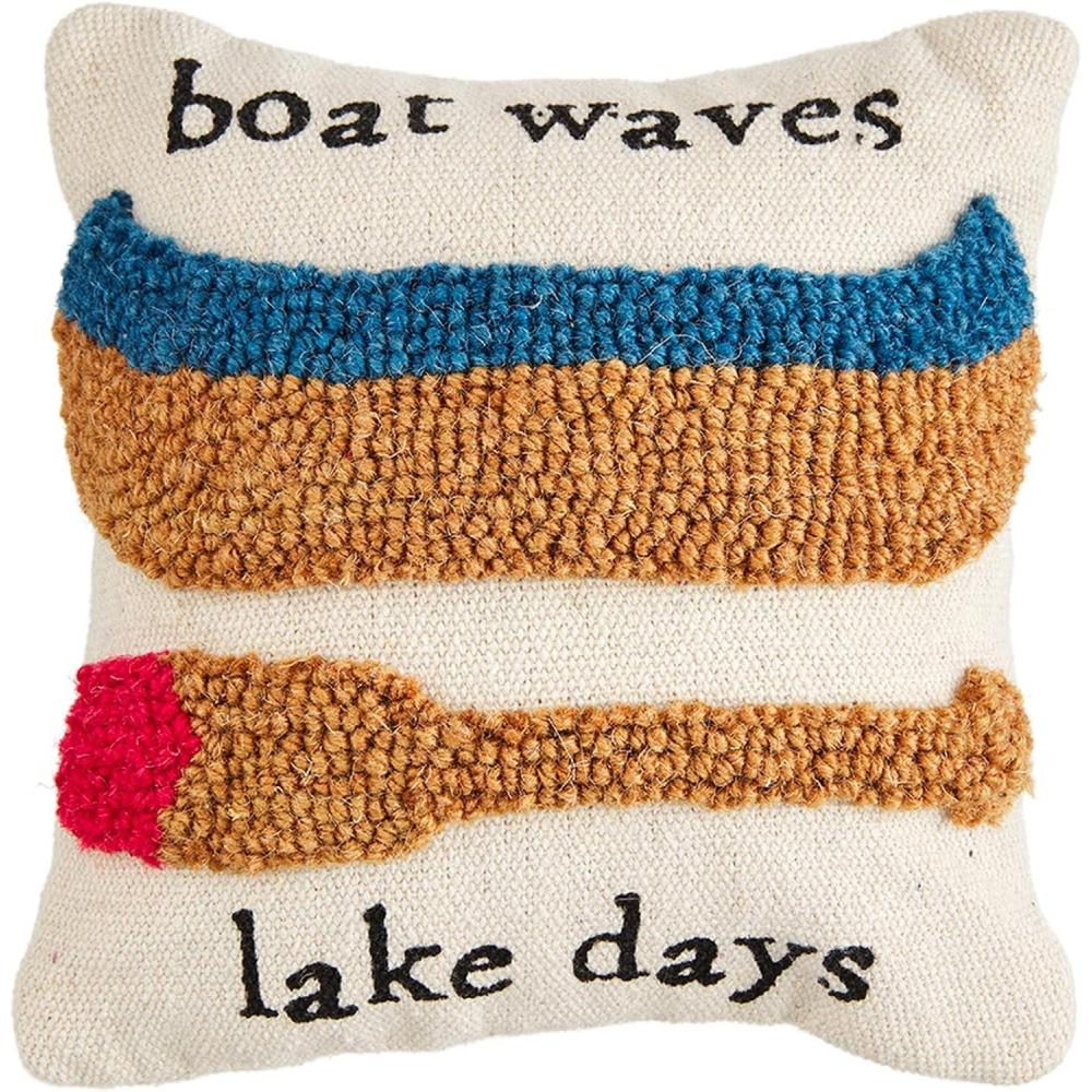 imageMud Pie Lake Mini Hook Pillow 1 Count Pack of 1Canoe
