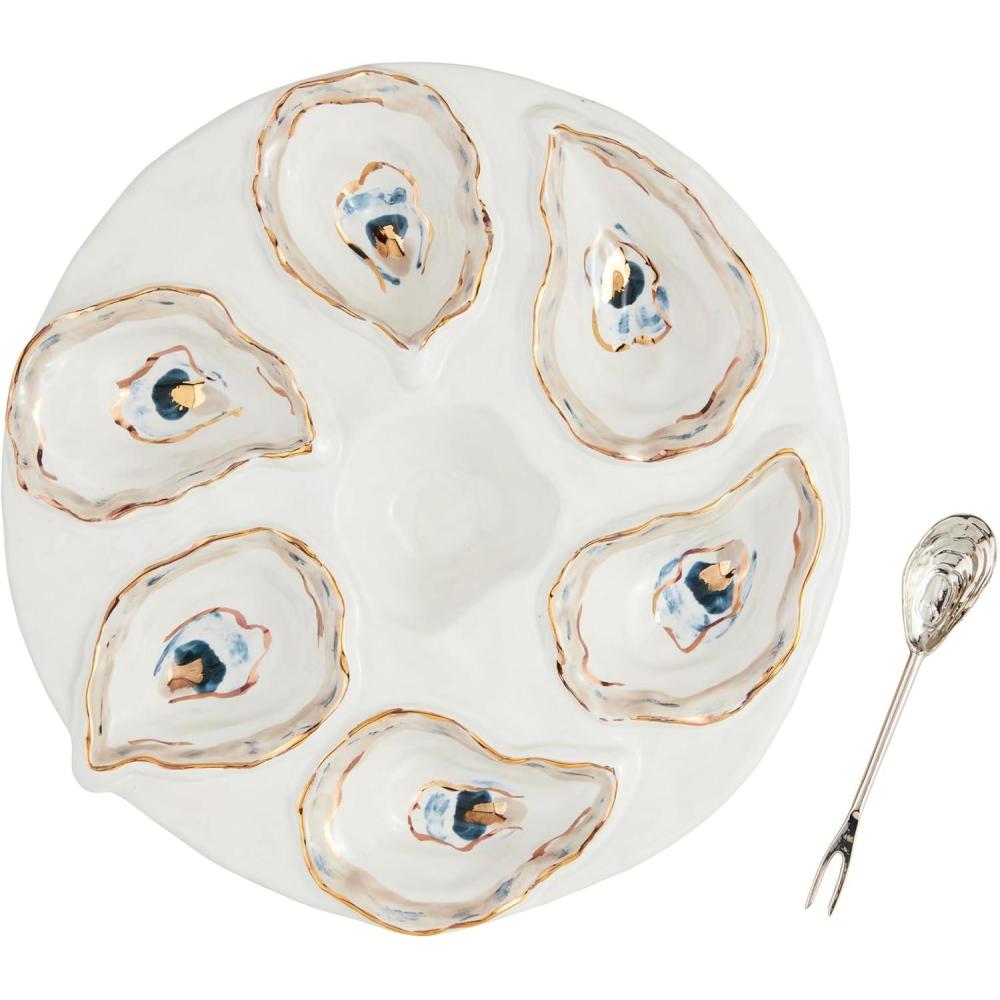imageMud Pie Oyster Server Set server 10 12quot dia spoon 5 12quot