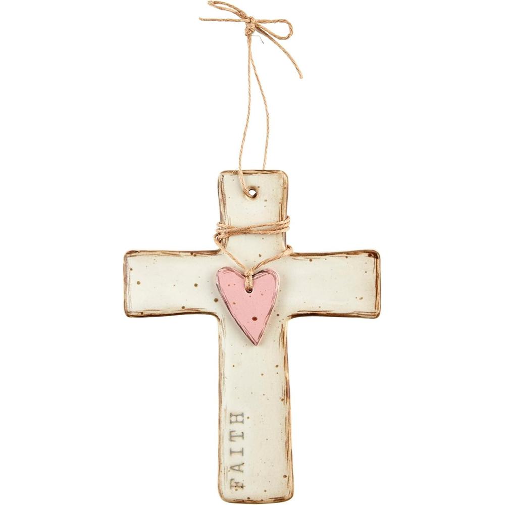 imageMud Pie Spring Heart Cross Faith 6 12 x 5quot
