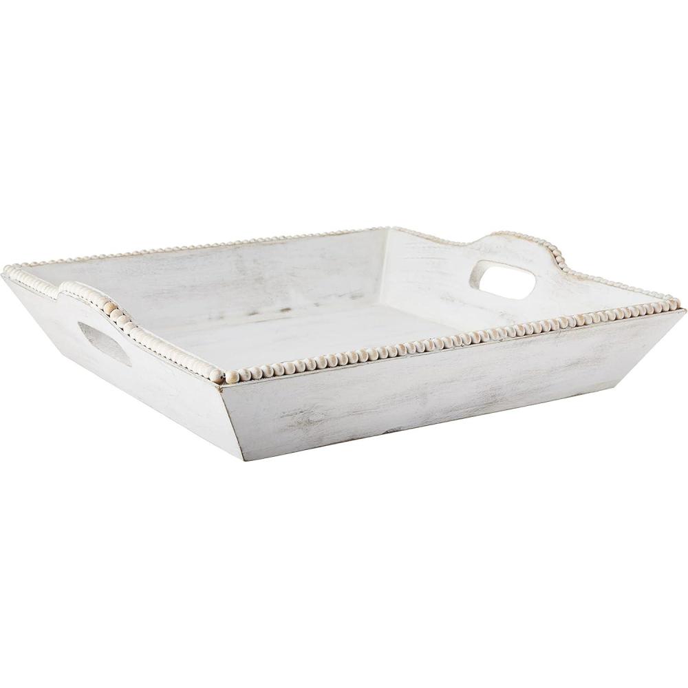 imageWhite Washed Beaded Tray