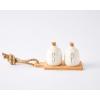 Bistro Basic Ceramic Salt and Pepper Shaker Set with Board, White