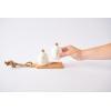 Bistro Basic Ceramic Salt and Pepper Shaker Set with Board, White