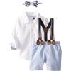 Mud Pie Baby Boys’ Suspender Short Set(Chambray)
