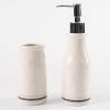 Mud Pie Bistro Scrub Soap Dispenser and Toothbrush Holder Set, White