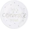 Mud Pie Celebrate You Dinner Plate, White, 11 1/2″ dia
