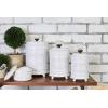 Mud Pie Kitchen Canister (Set of 3), White(White)
