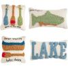 Mud Pie Lake Mini Hook Pillow, 1 Count (Pack of 1)(Canoe)
