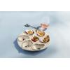 Mud Pie Oyster Server Set; server 10 1/2″ dia | spoon 5 1/2″