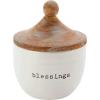 Mud Pie Blessings JAR, White, jar 6″” x 4 1/2″” Dia | Slip 2 1/4″” x 2 1/2″””(jar 6″ x 4 1/2″ dia | slip 2 1/4″ x 2 1/2″)